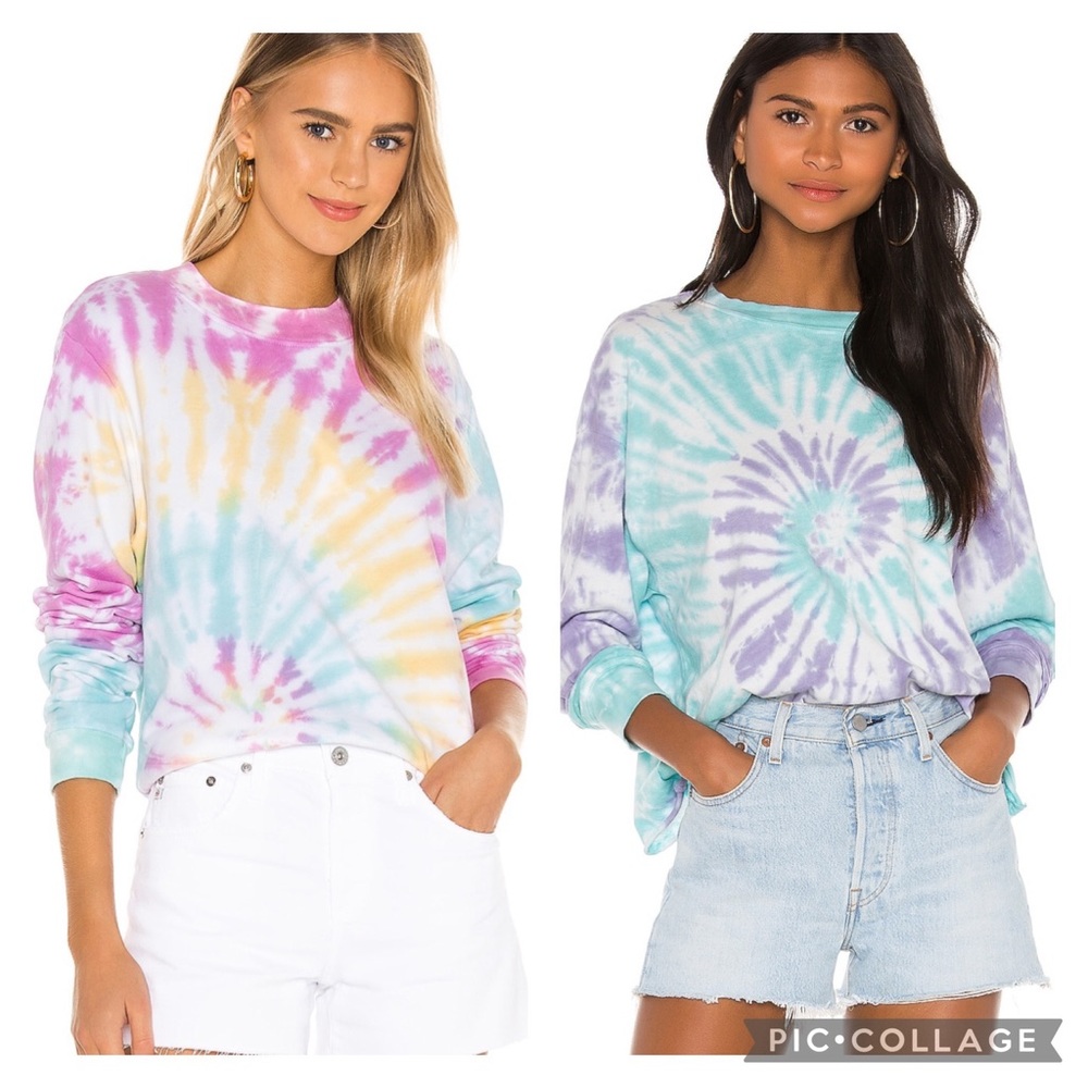 Two tie dye shirts